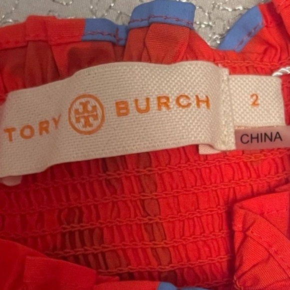 Tory Burch LIKE NEW Eliza poppy off the shoulder blouse red floral Size 2 $250 - Picture 5 of 6